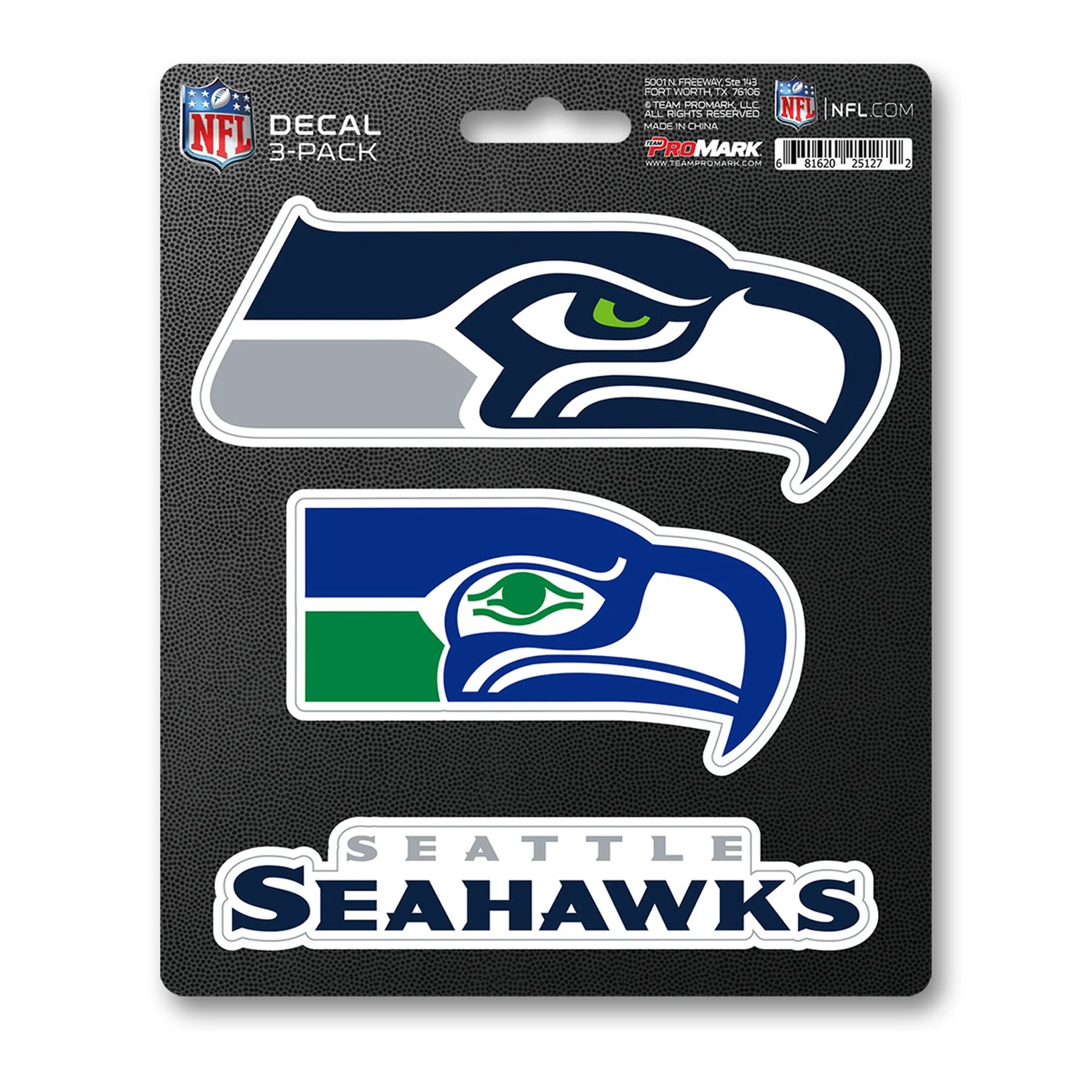 Calcomanía Logo Pack 3 NFL Seattle Seahawks