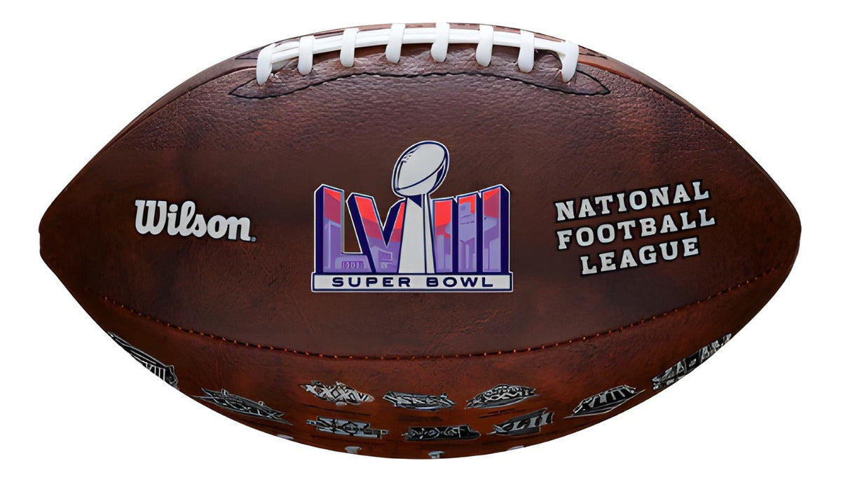 Balón Wilson Super Bowl Lviii Throwback Logos Official - NERIAS DEPORTES