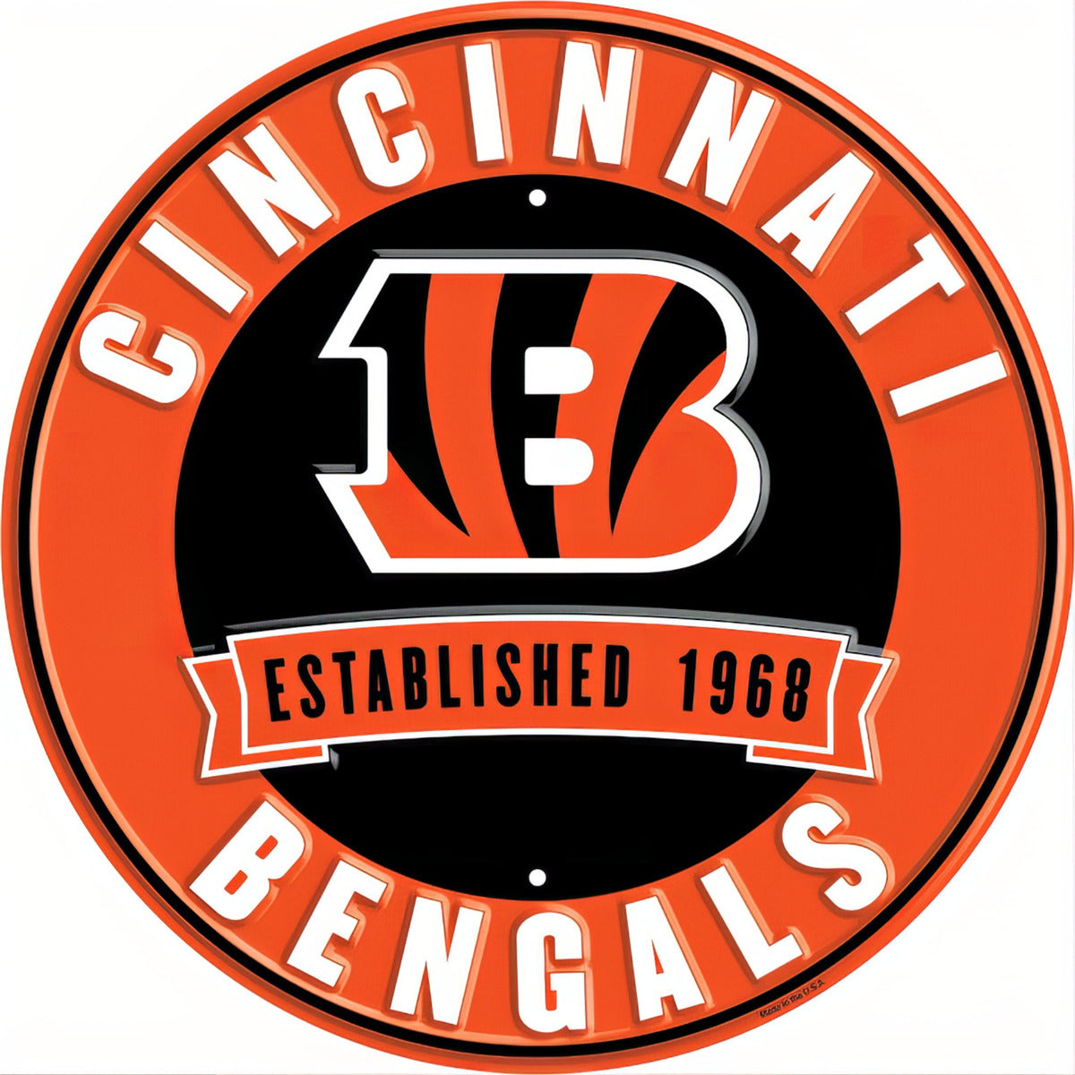 Letrero Nfl Metálico Circular Fecha Est. Cincinnati Bengals