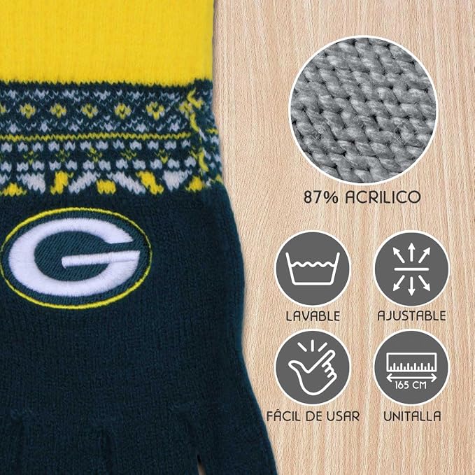 Guantes NFL 22 Winter Unitalla Gloves Packers