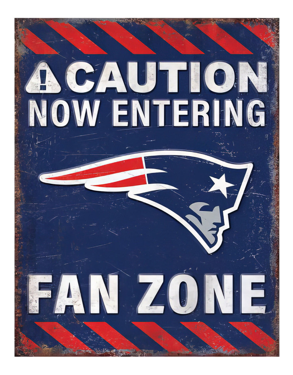 Letrero Fan Creations Metálico Fan Zone New England Patriots