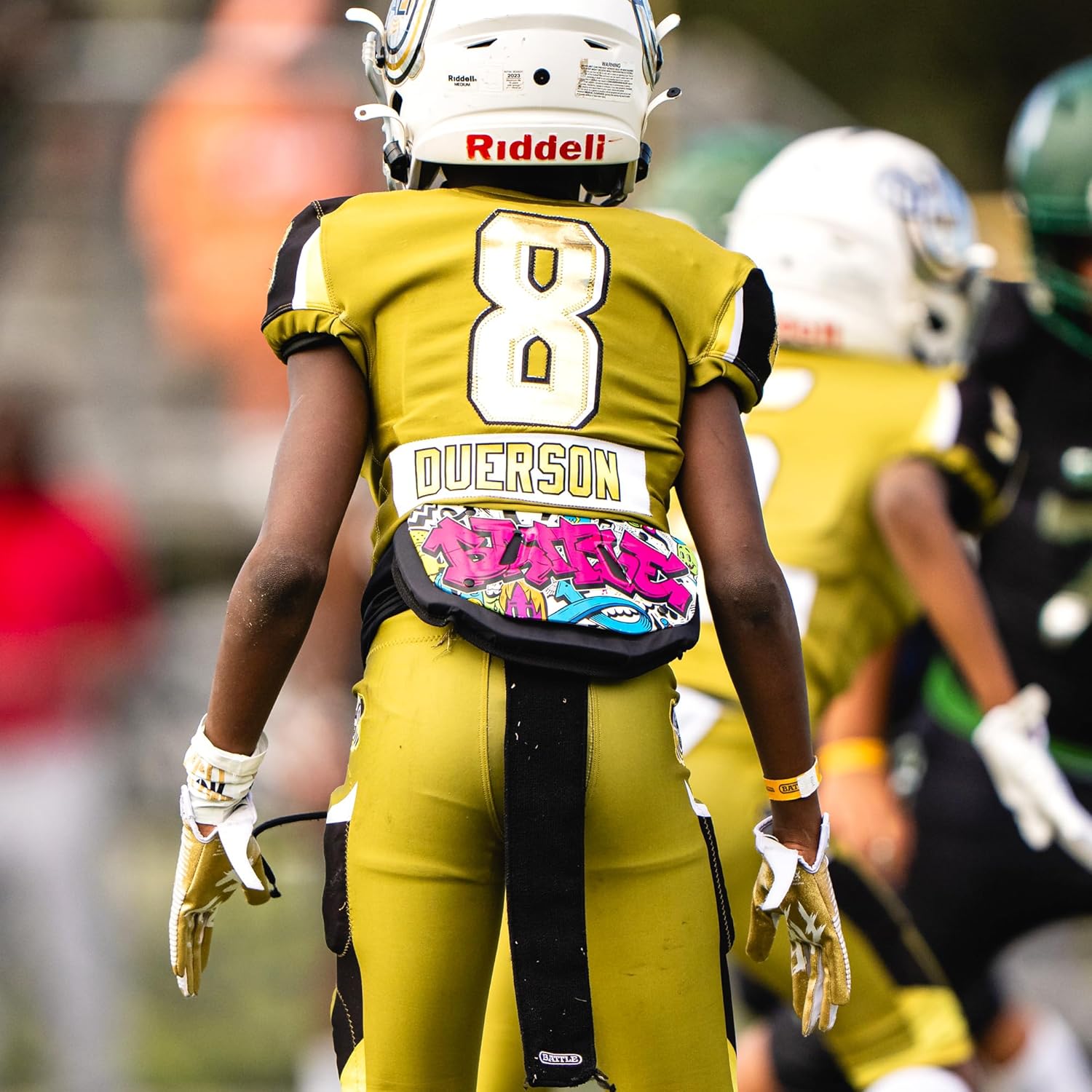 Back Plate Battle Sports 3D Diamonds Silver Infantil