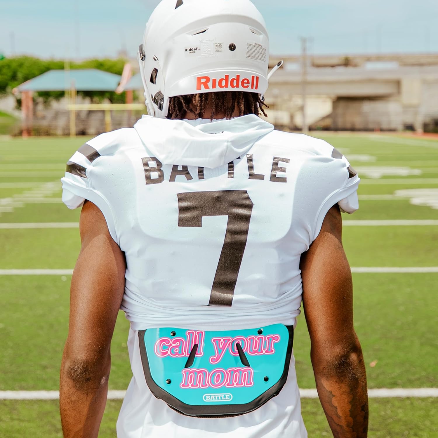 Back Plate Battle Sports 3D Diamonds Silver Infantil