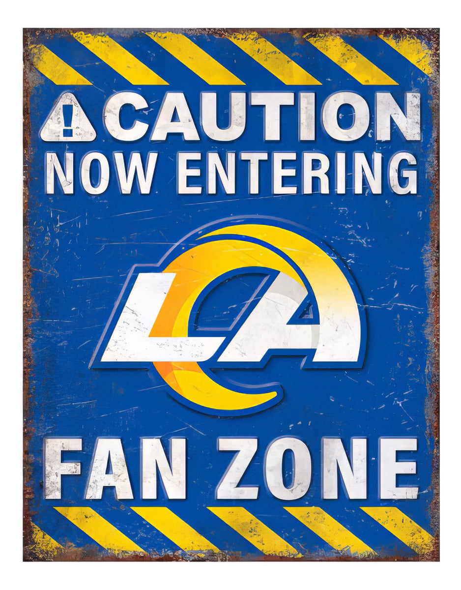 Letrero Fan Creations Metálico Fan Zone Los Angeles Rams