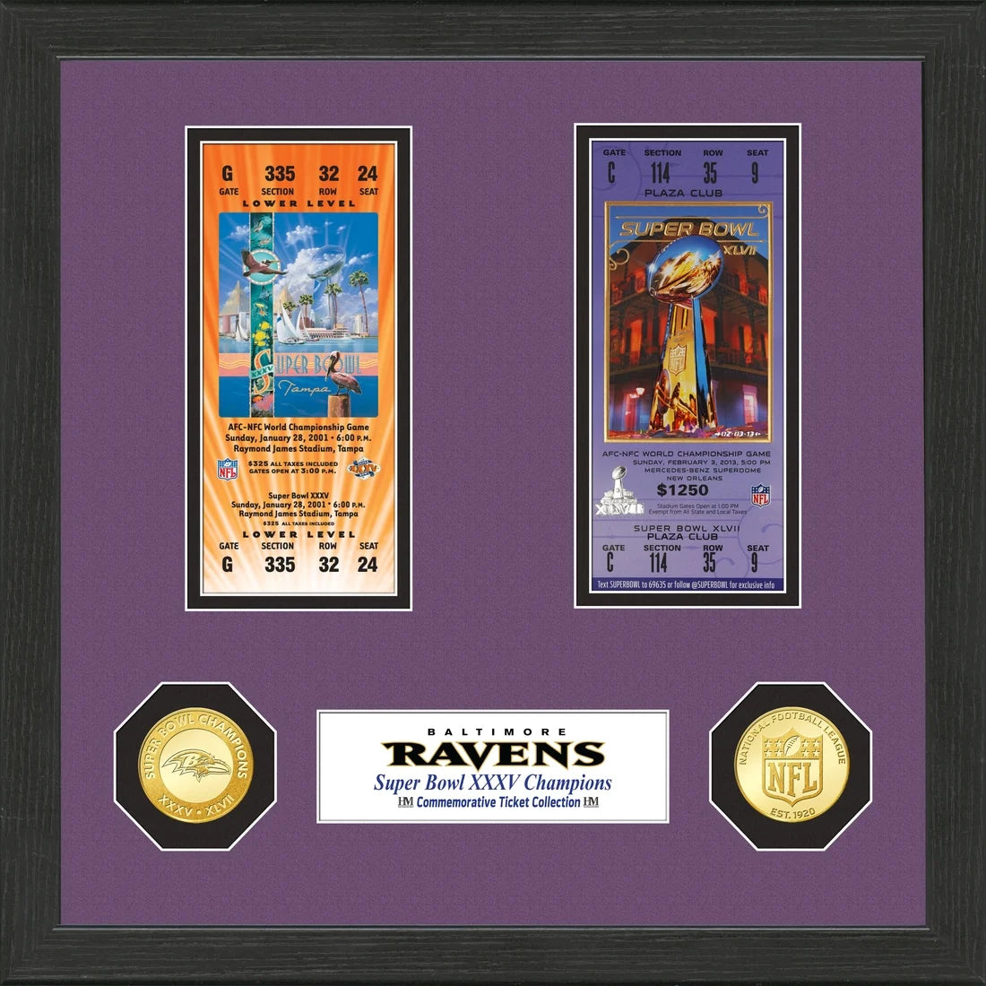 Cuadro Super Bowl Tickets 2x Baltimore Ravens