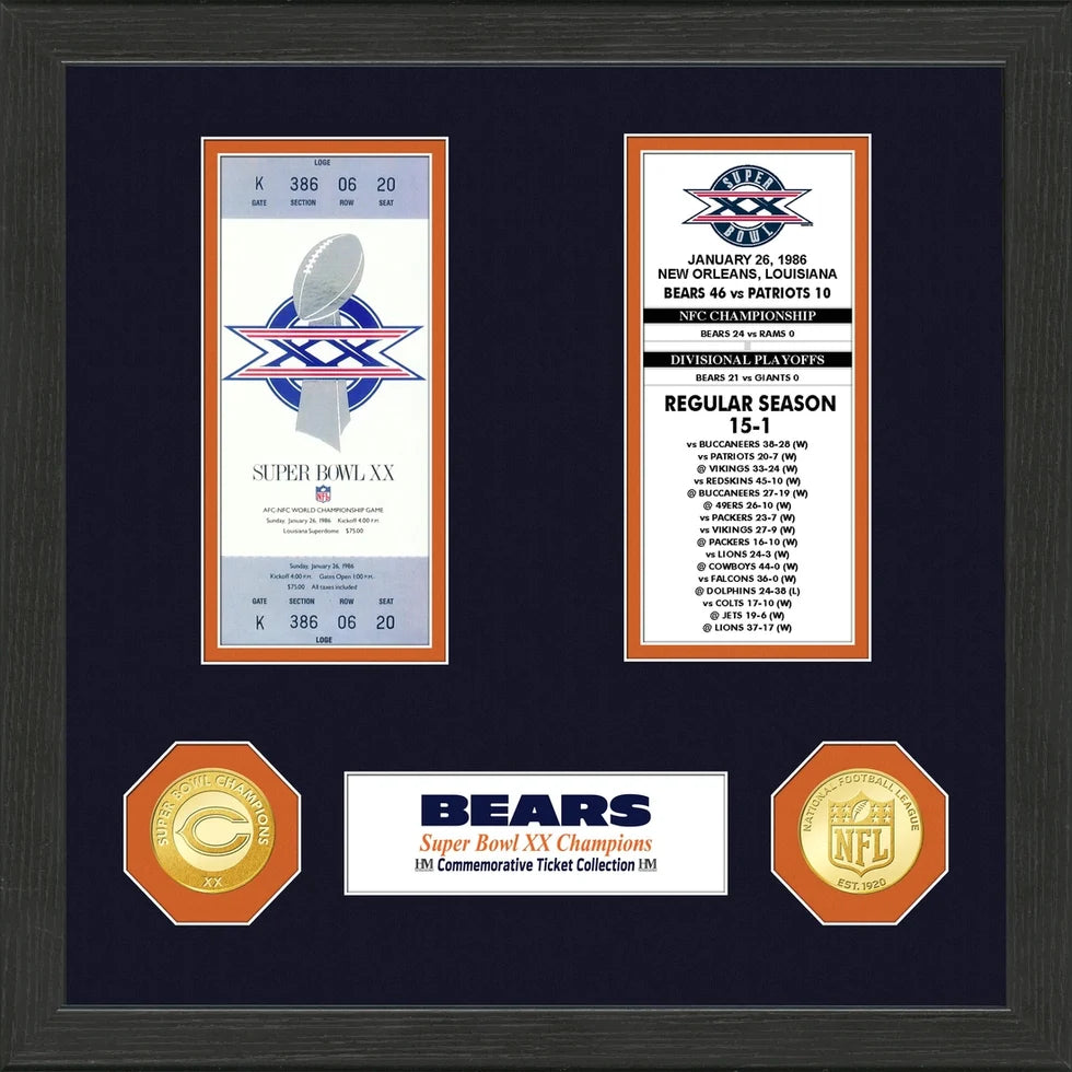 Cuadro Super Bowl Ticket Chicago Bears