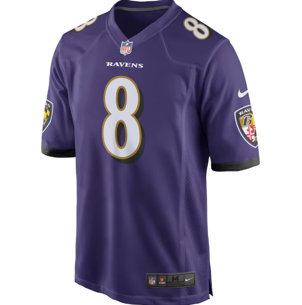 Jersey Game Ravens Jackson TC Adulto - NERIAS DEPORTES