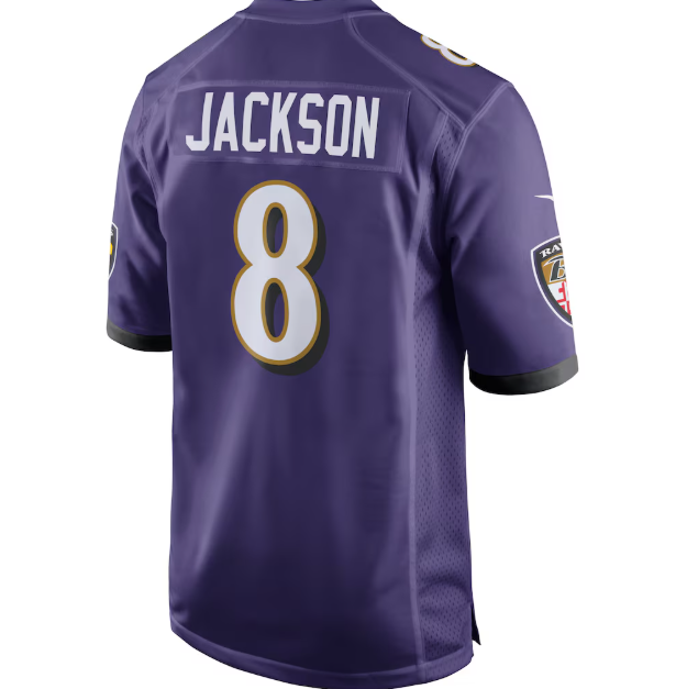 Jersey Game Ravens Jackson TC Adulto - NERIAS DEPORTES