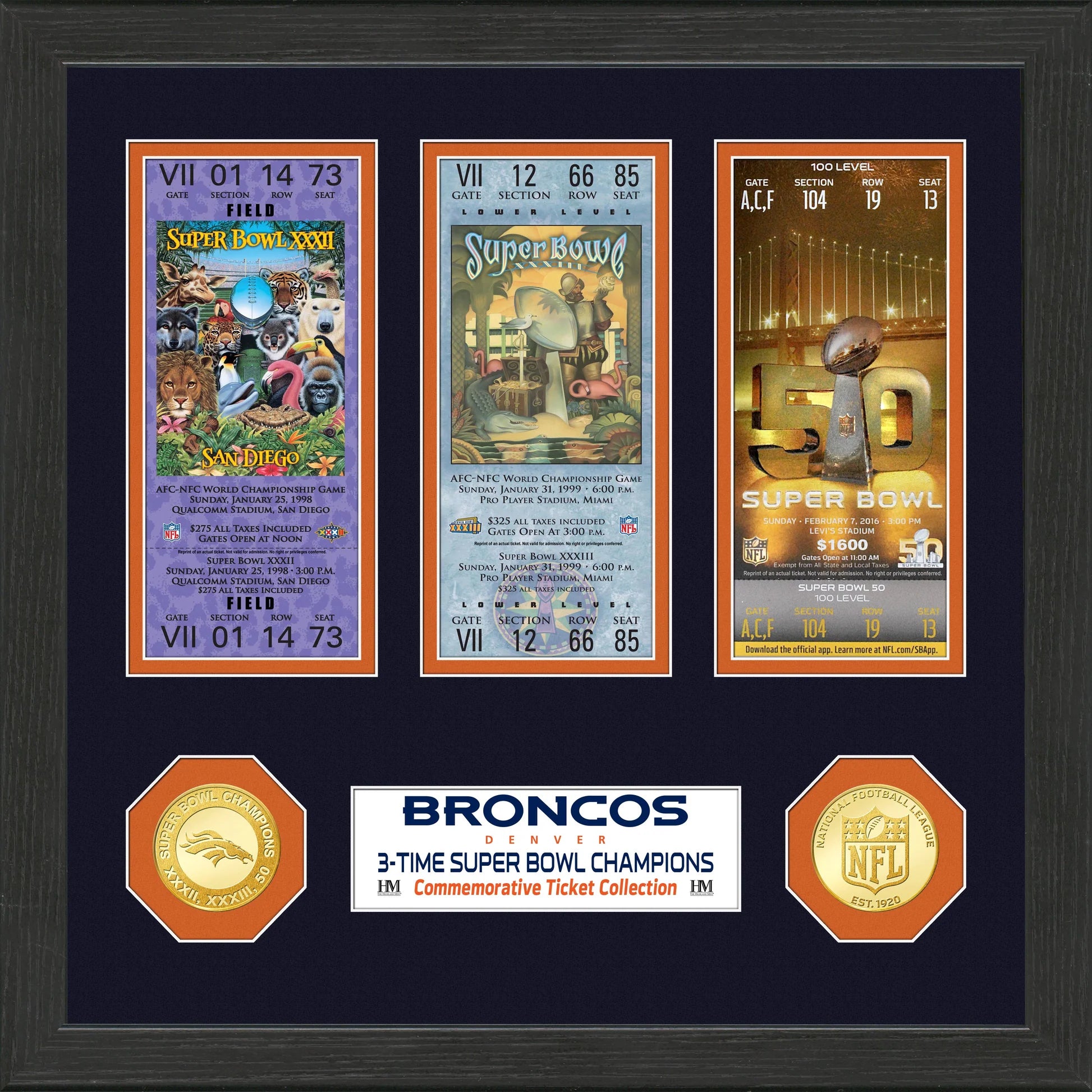 Cuadro Super Bowl Ticket Broncos