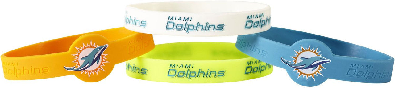 Brazalete Silicón Aminco 4pack NFL Miami Dolphins