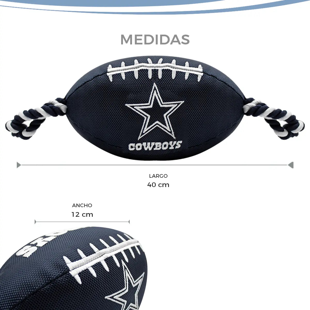 Juguete Mascota NFL 26 Balón Cuerdas Dallas Cowboys