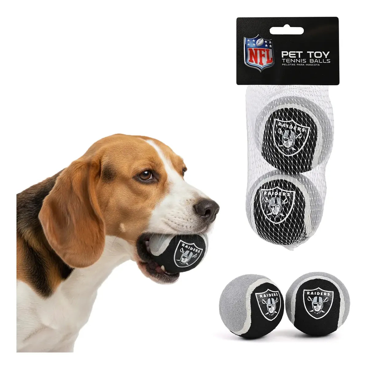 Juguete Mascota NFL 26 Set Pelota Tenis Las Vegas Raiders