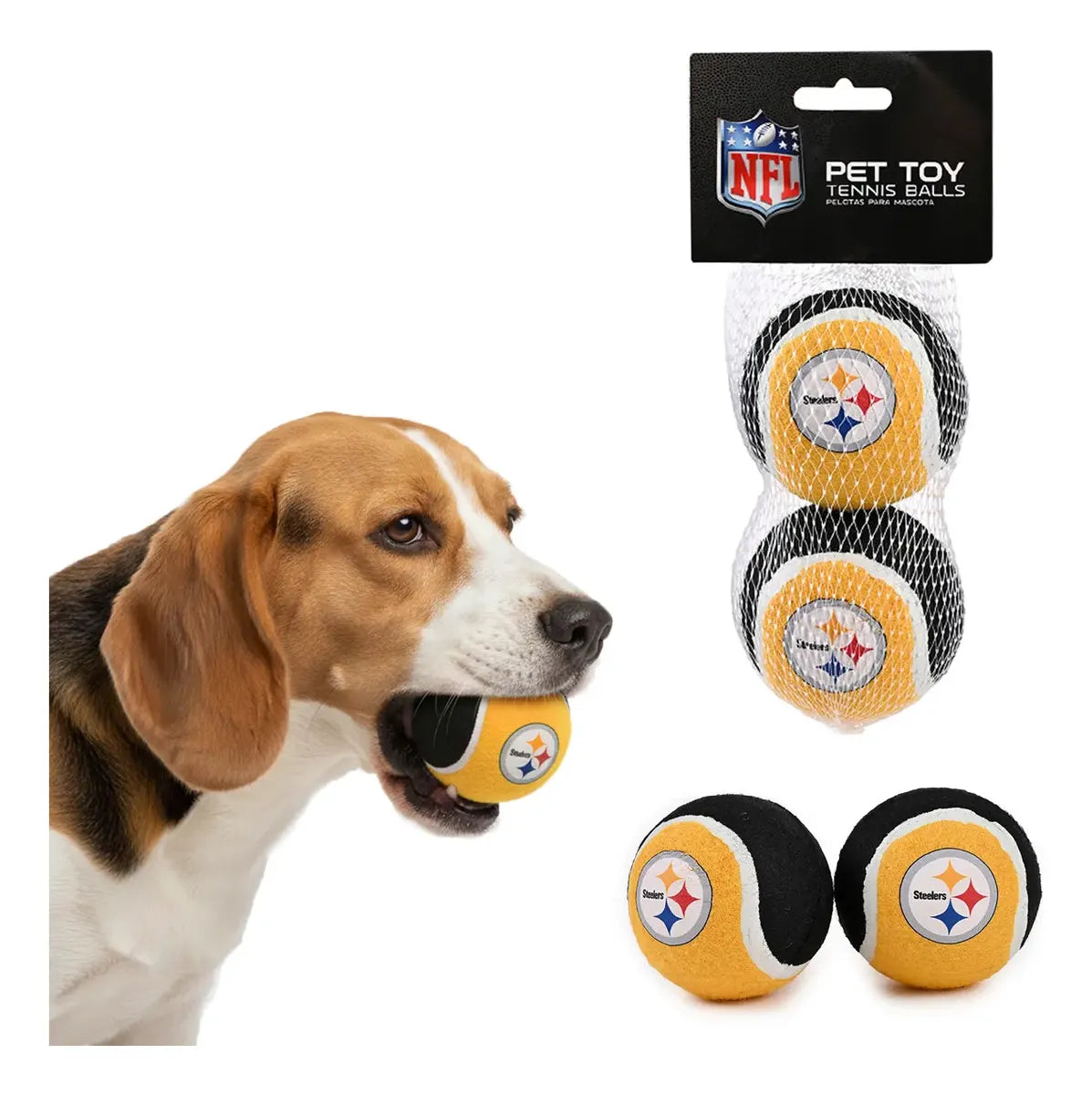 Juguete Mascota NFL 26 Set Pelota Tenis Pittsburgh Steelers