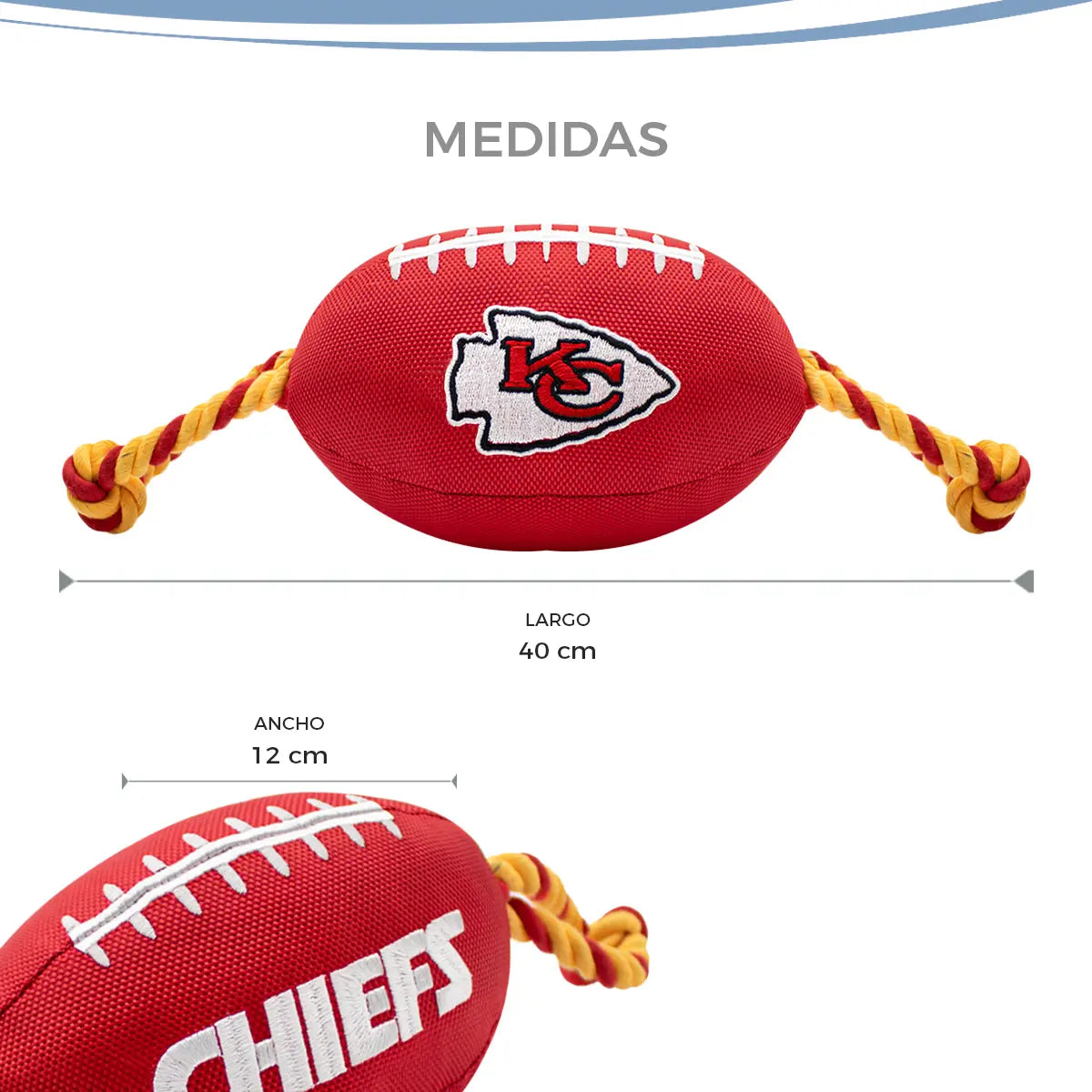 Juguete Mascota NFL 26 Balón Cuerdas Kansas City Chiefs
