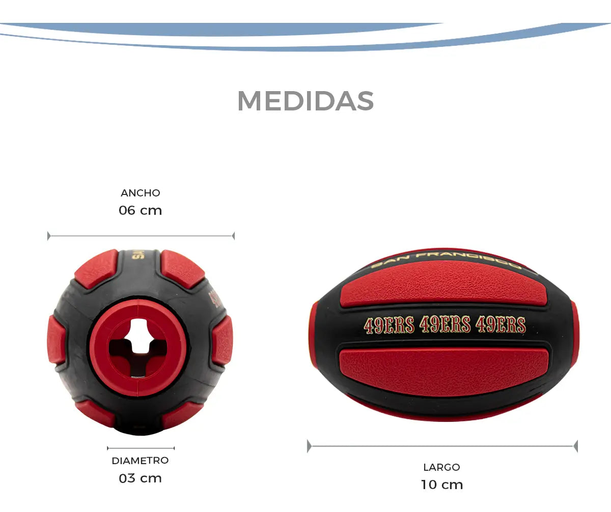Juguete Mascota NFL 26 Pelota Dispensadora Rugby San Francisco 49ers