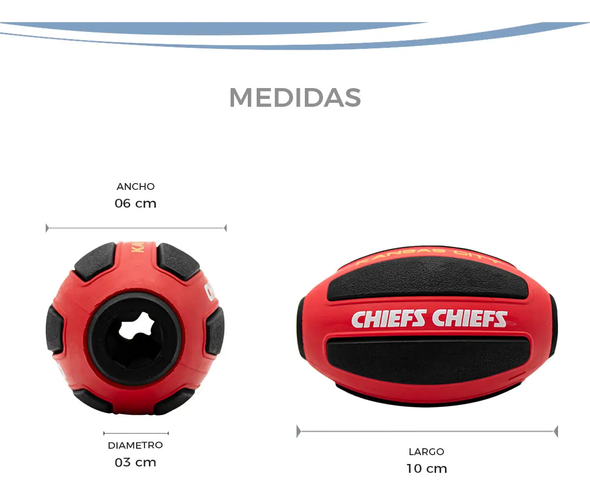 Juguete Mascota NFL 26 Pelota Dispensadora Rugby Kansas City Chiefs