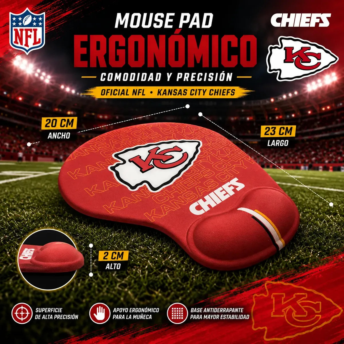 Mouse Pad Set NFL 26 Kansas City Chiefs