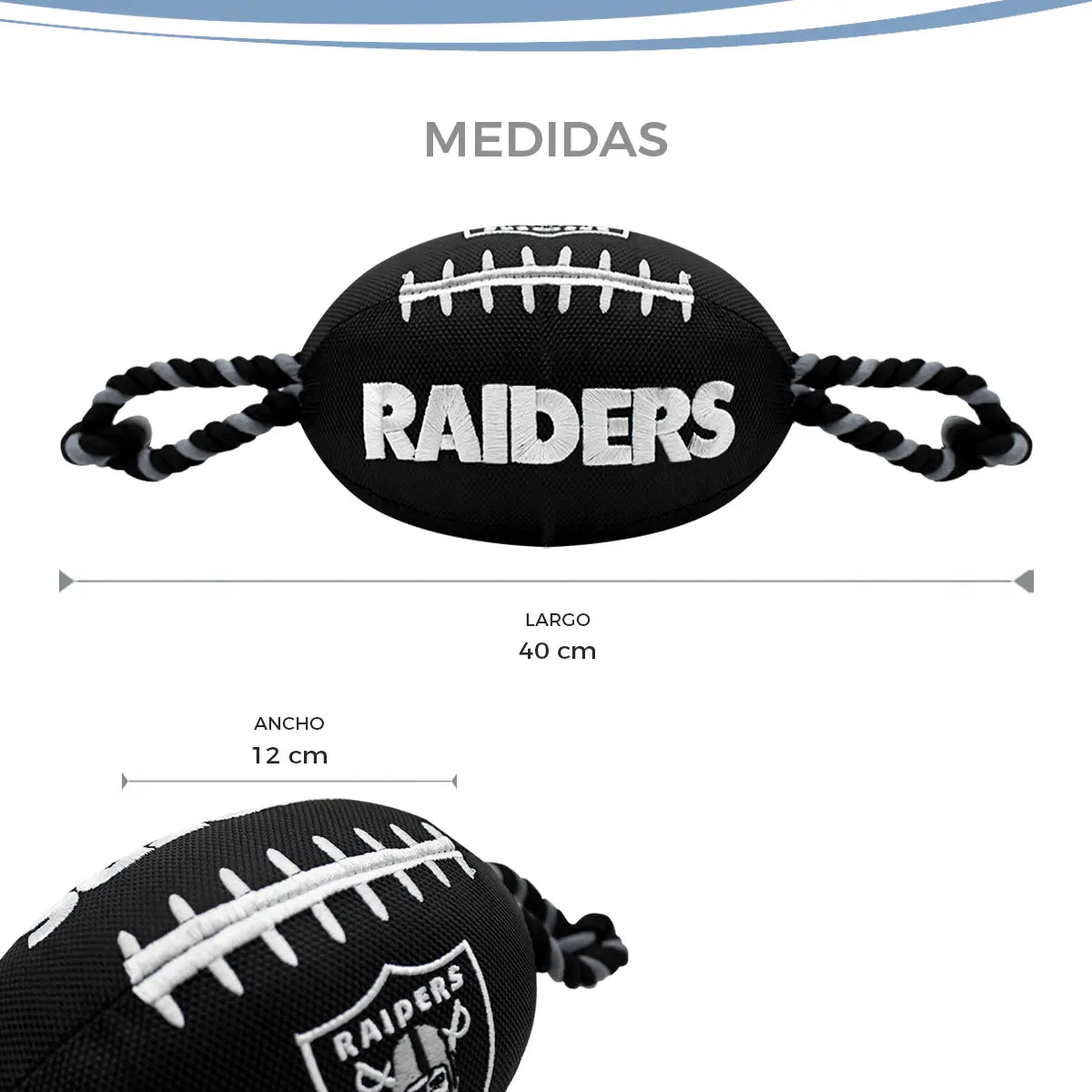 Juguete Mascota NFL 26 Balón Cuerdas Las Vegas Raiders