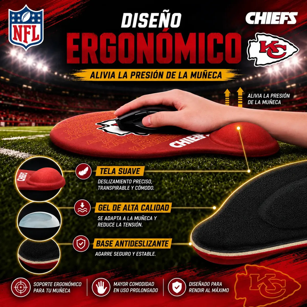 Mouse Pad Set NFL 26 Kansas City Chiefs