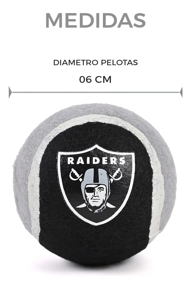 Juguete Mascota NFL 26 Set Pelota Tenis Las Vegas Raiders