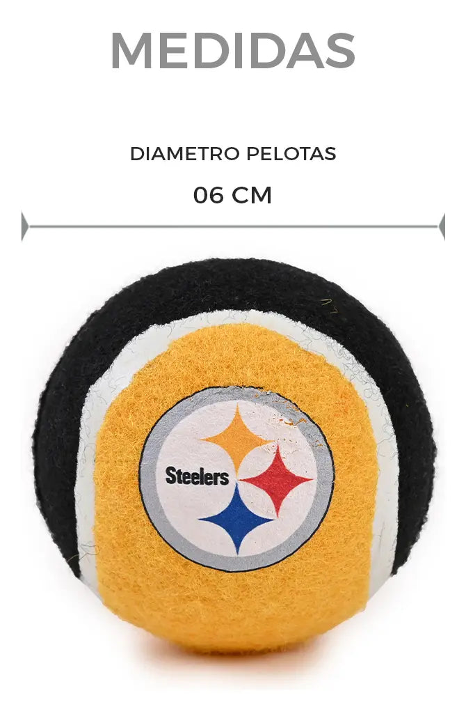 Juguete Mascota NFL 26 Set Pelota Tenis Pittsburgh Steelers