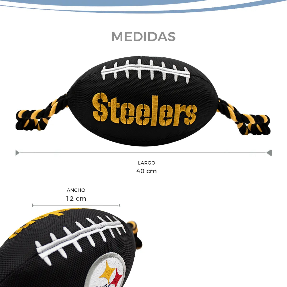 Juguete Mascota NFL 26 Balón Cuerdas Pittsburgh Steelers