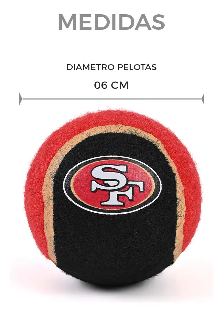 Juguete Mascota NFL 26 Set Pelota Tenis San Francisco 49ers