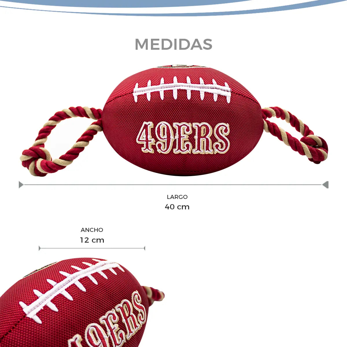 Juguete Mascota NFL 26 Balón Cuerdas San Francisco 49ers