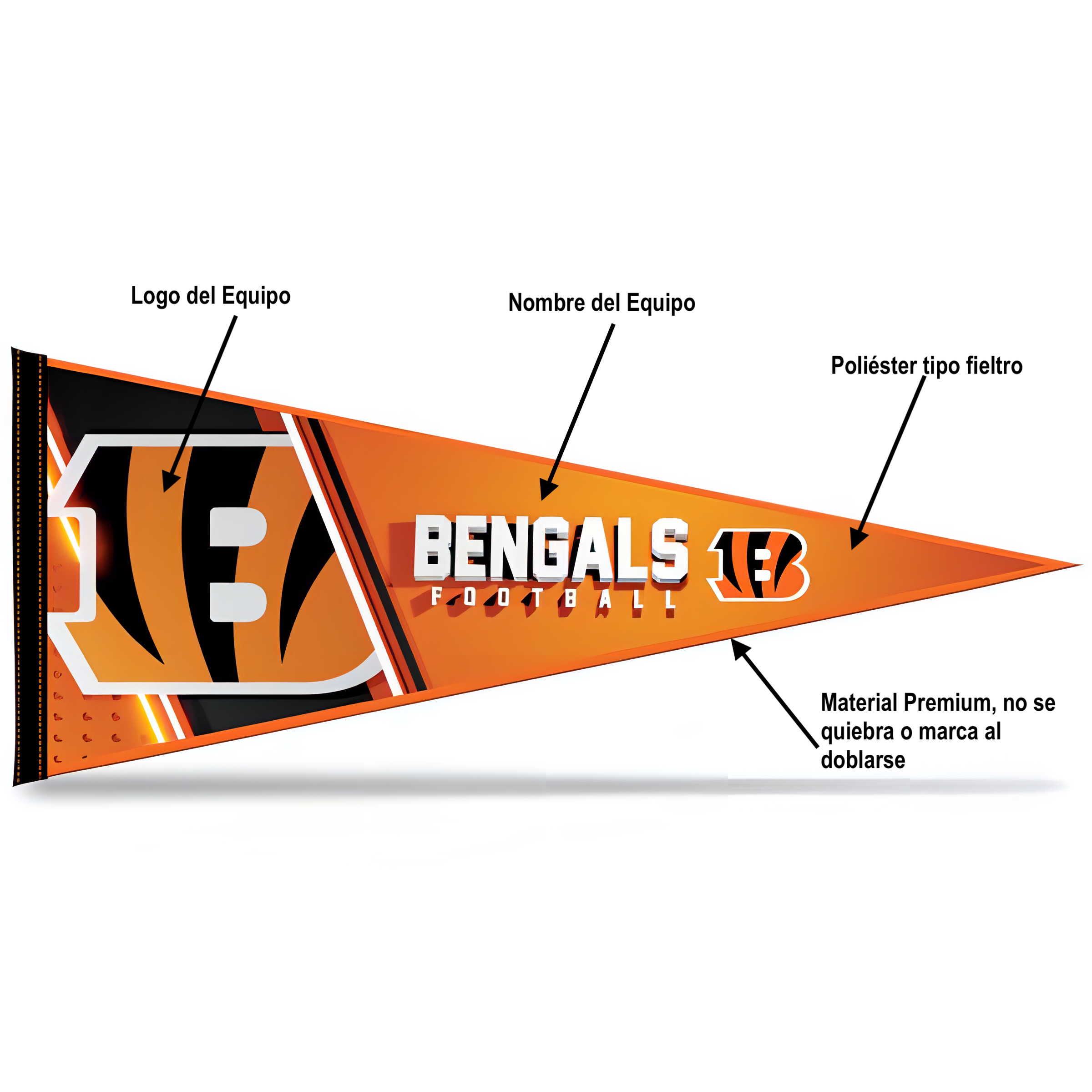 Banderín Decorativo Premium Pennant NFL Bengals