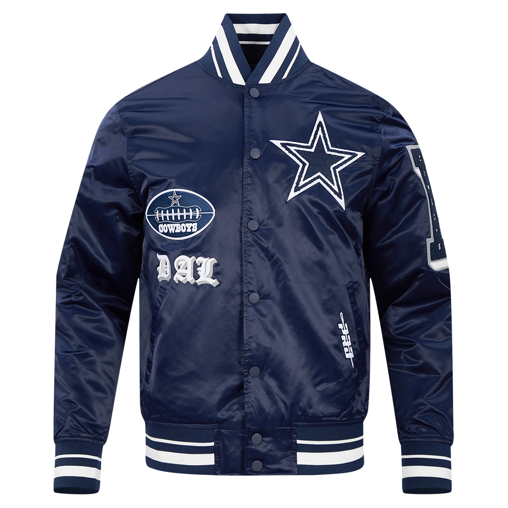 Chamarra Pro Standard Satín Old English Dallas Cowboys