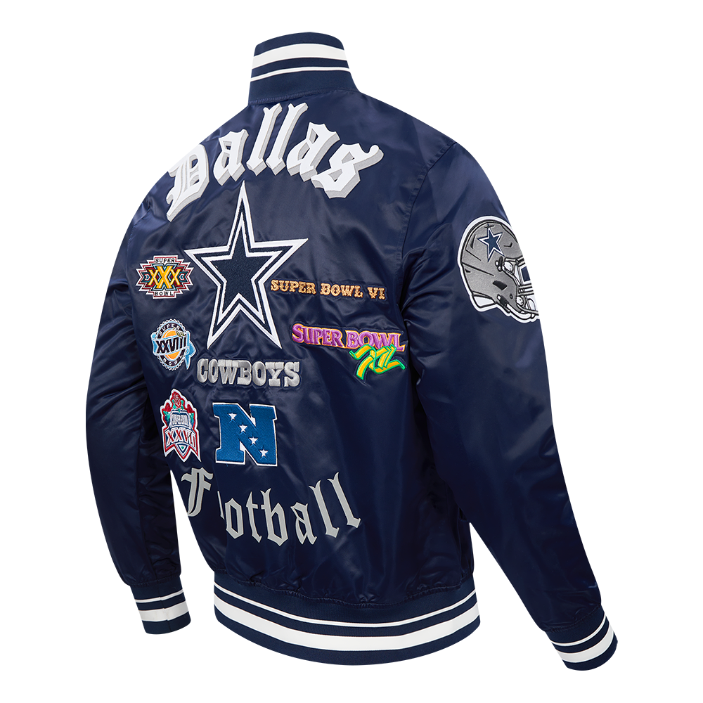 Chamarra Pro Standard Satín Old English Dallas Cowboys