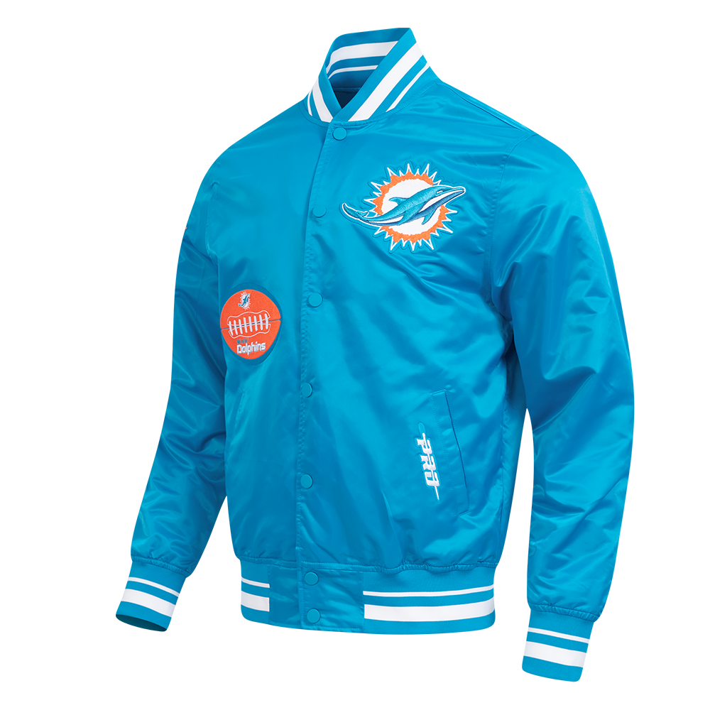Chamarra Pro Standard Satín Old English Miami Dolphins