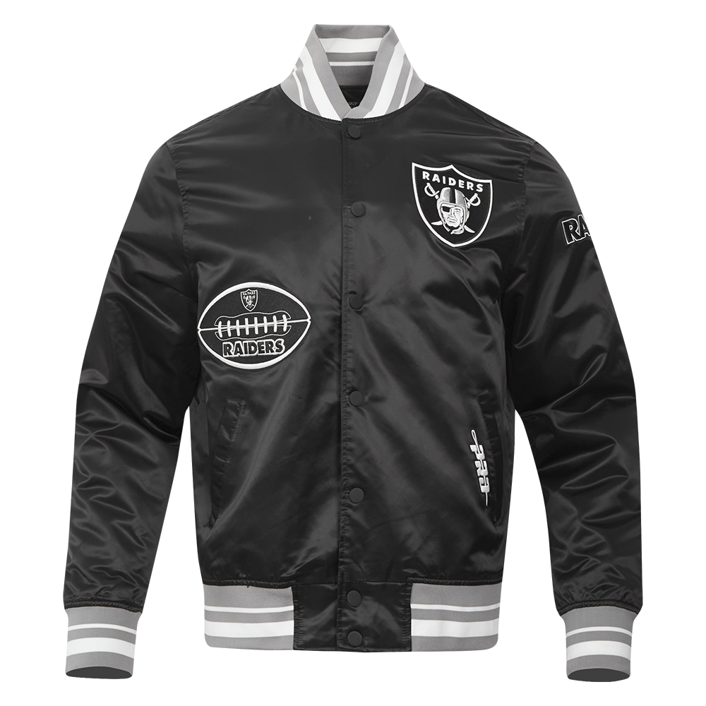 Chamarra Pro Standard Satin Old English Las Vegas Raiders