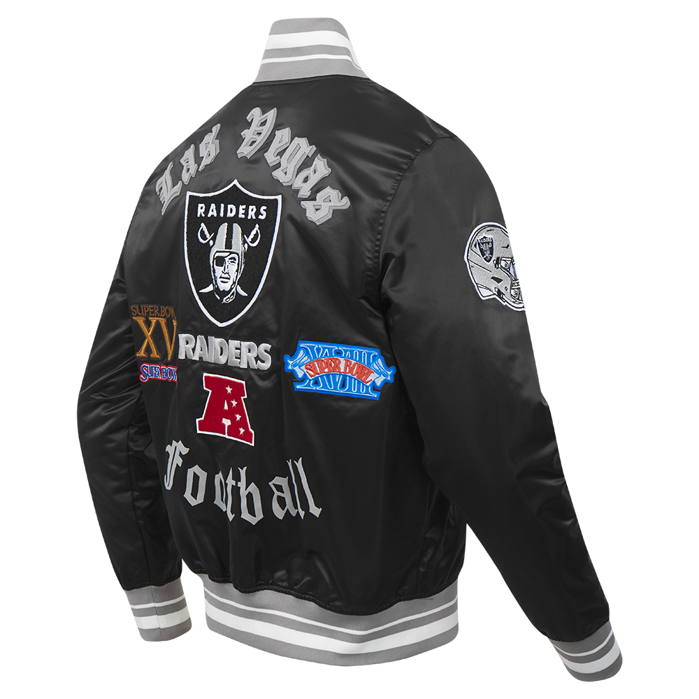 Chamarra Pro Standard Satin Old English Las Vegas Raiders