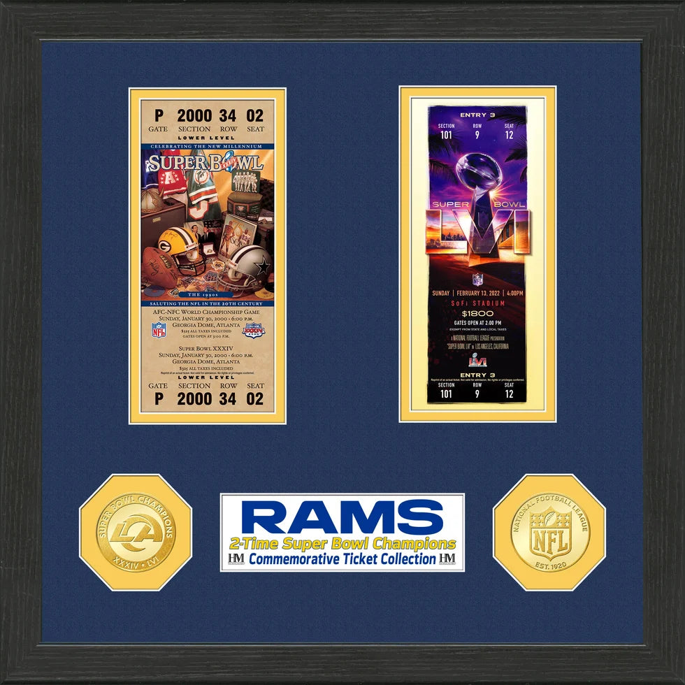 Cuadro Super Bowl Tickets 2x Rams Bronce