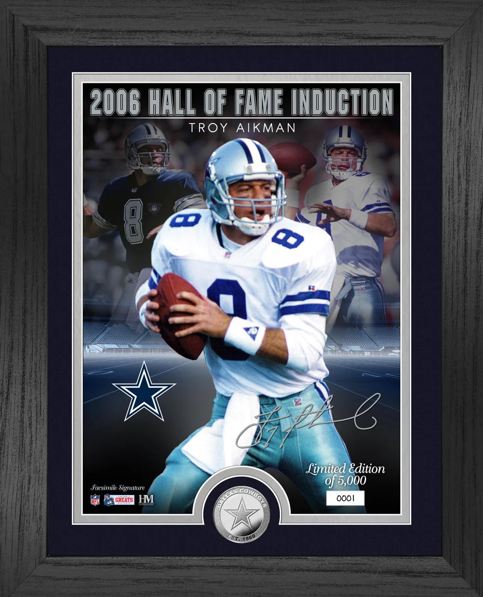 Cuadro Hall Of Fame Induction Cowboys Troy Aikman