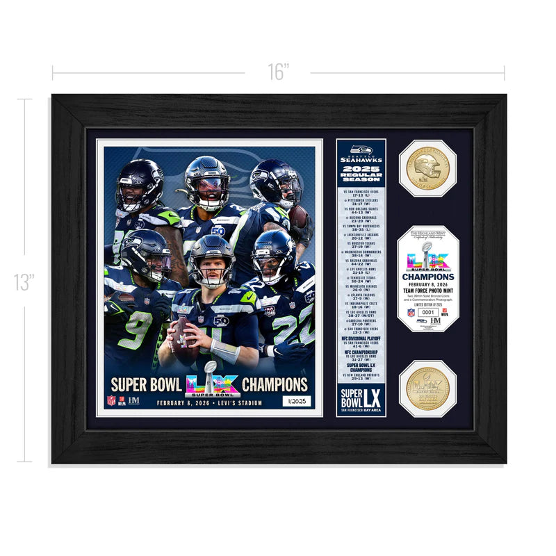 Cuadro HM SB60 Seahawks Champs Team Force Bronce