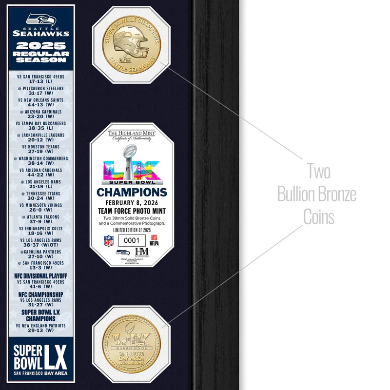 Cuadro HM SB60 Seahawks Champs Team Force Bronce