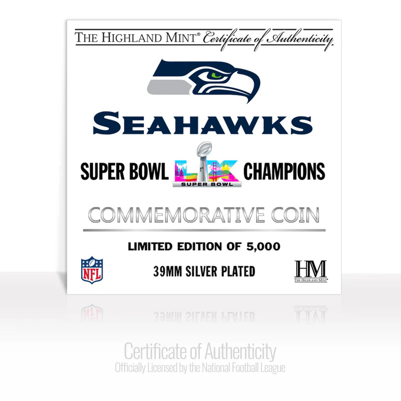Moneda HM SB60 Seahawks Champs Silver