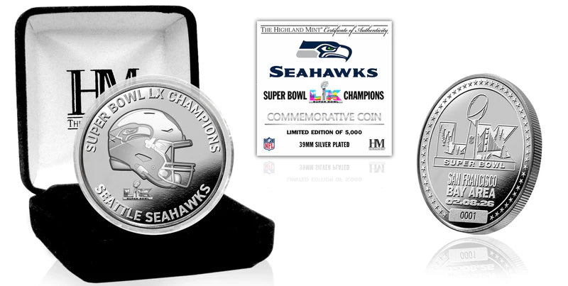 Moneda HM SB60 Seahawks Champs Silver