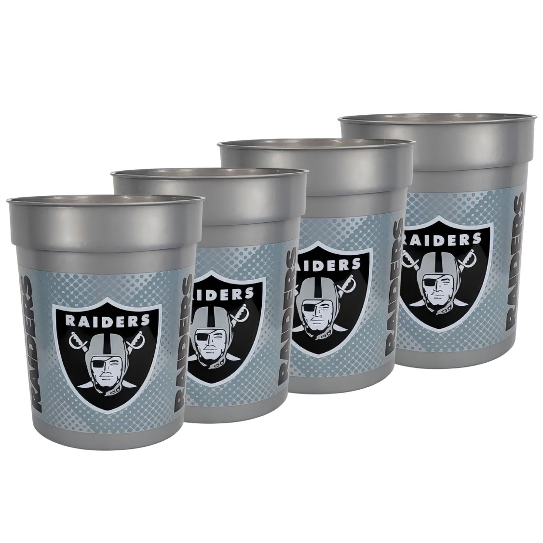 Set De 4 Vasos De Plástico 25oz NFL Las Vegas Raiders