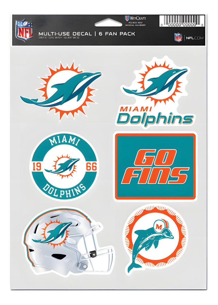 Calcomanía Set Multiuso 6pk Dolphins Wc
