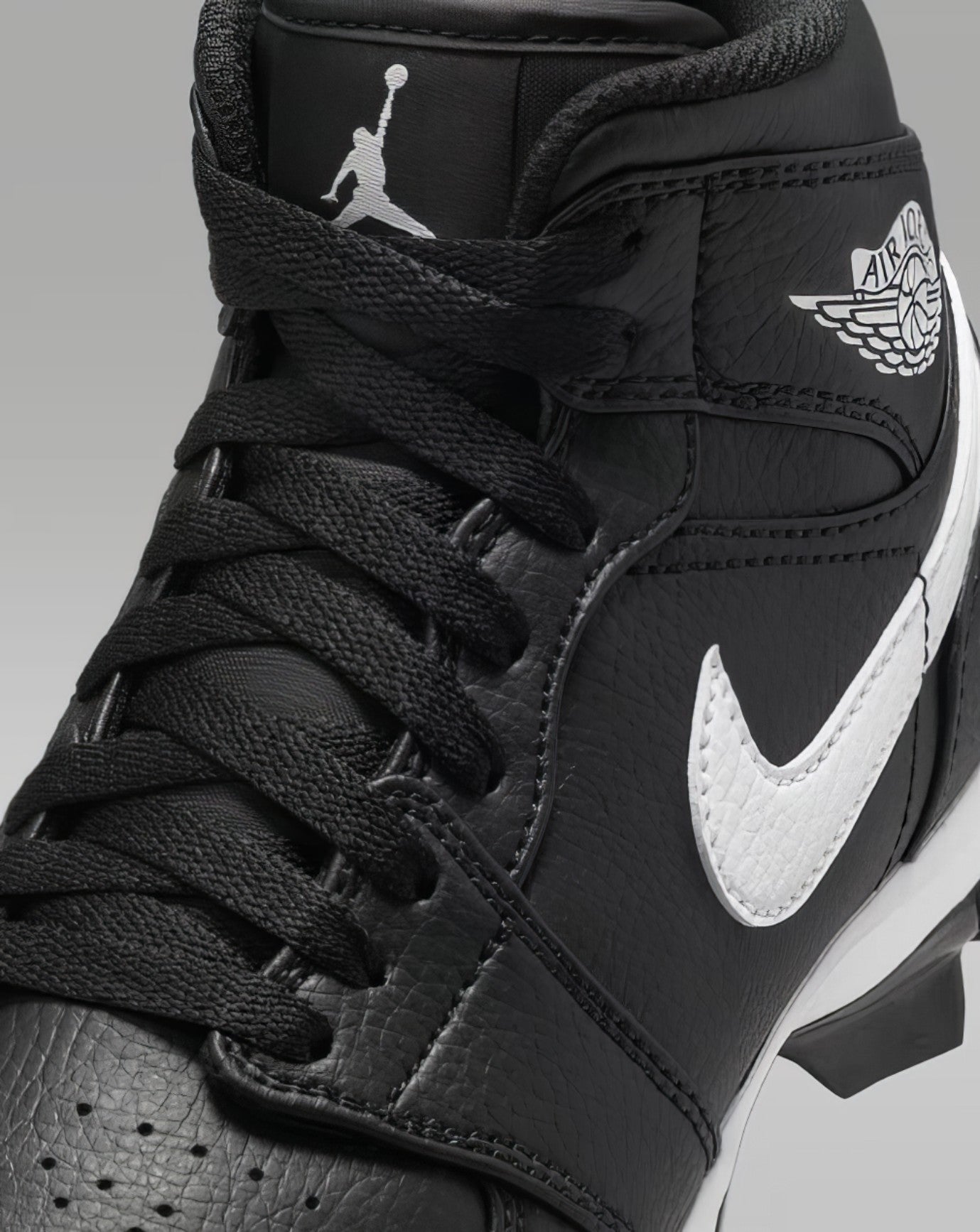 Zapato Cleats Nike Jordan 1 Mid 25 Youth Negro