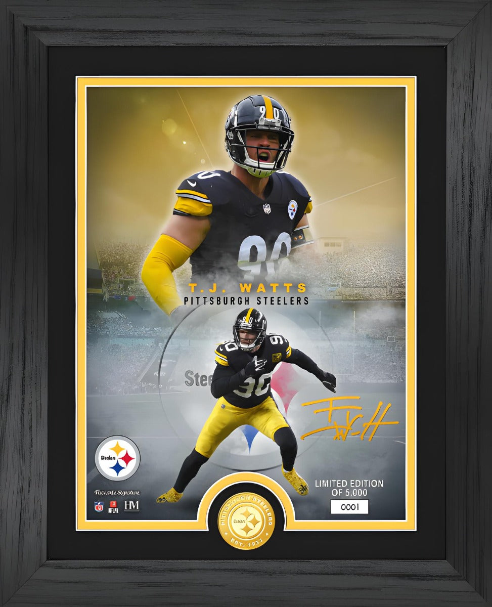 Cuadro Legends Bronze NFL Steelers Tj Watt - NERIAS DEPORTES