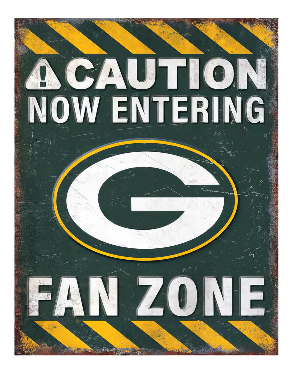 Letrero Fan Creations Metálico Fan Zone Green Bay Packers