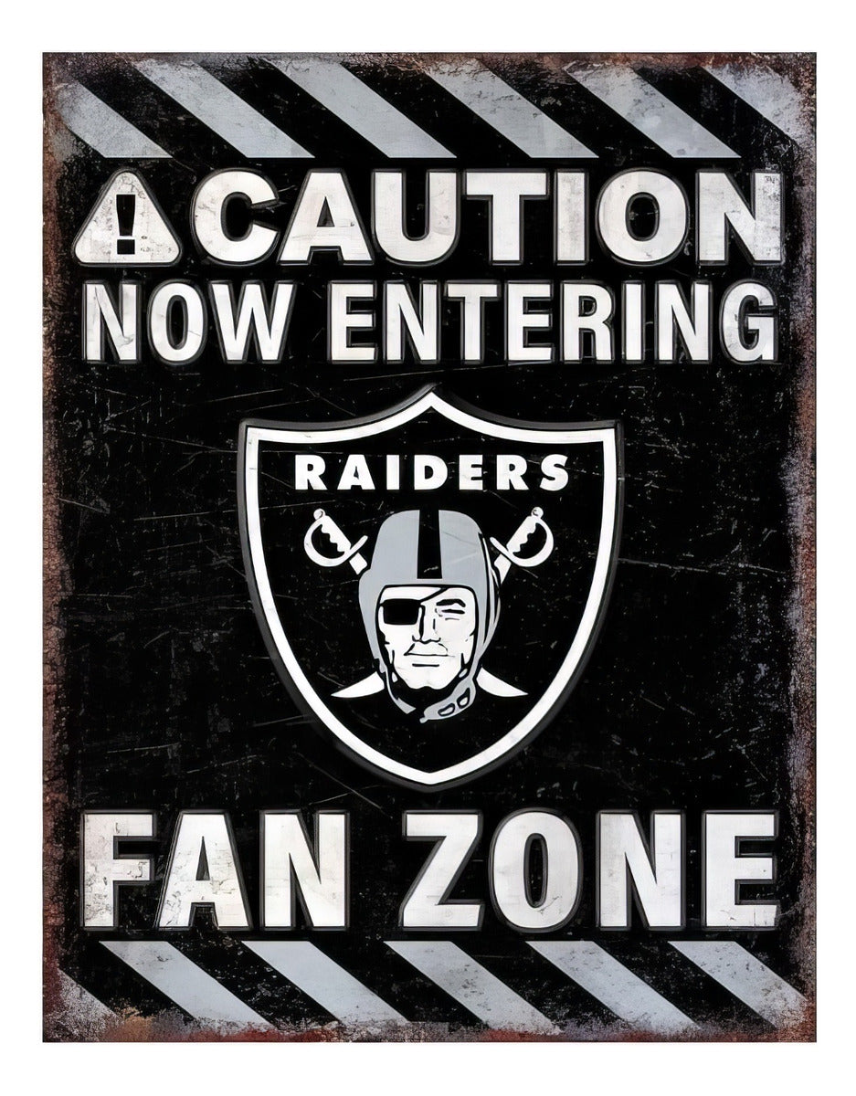 Letrero Fan Creations Metálico Fan Zone Las Vegas Raiders