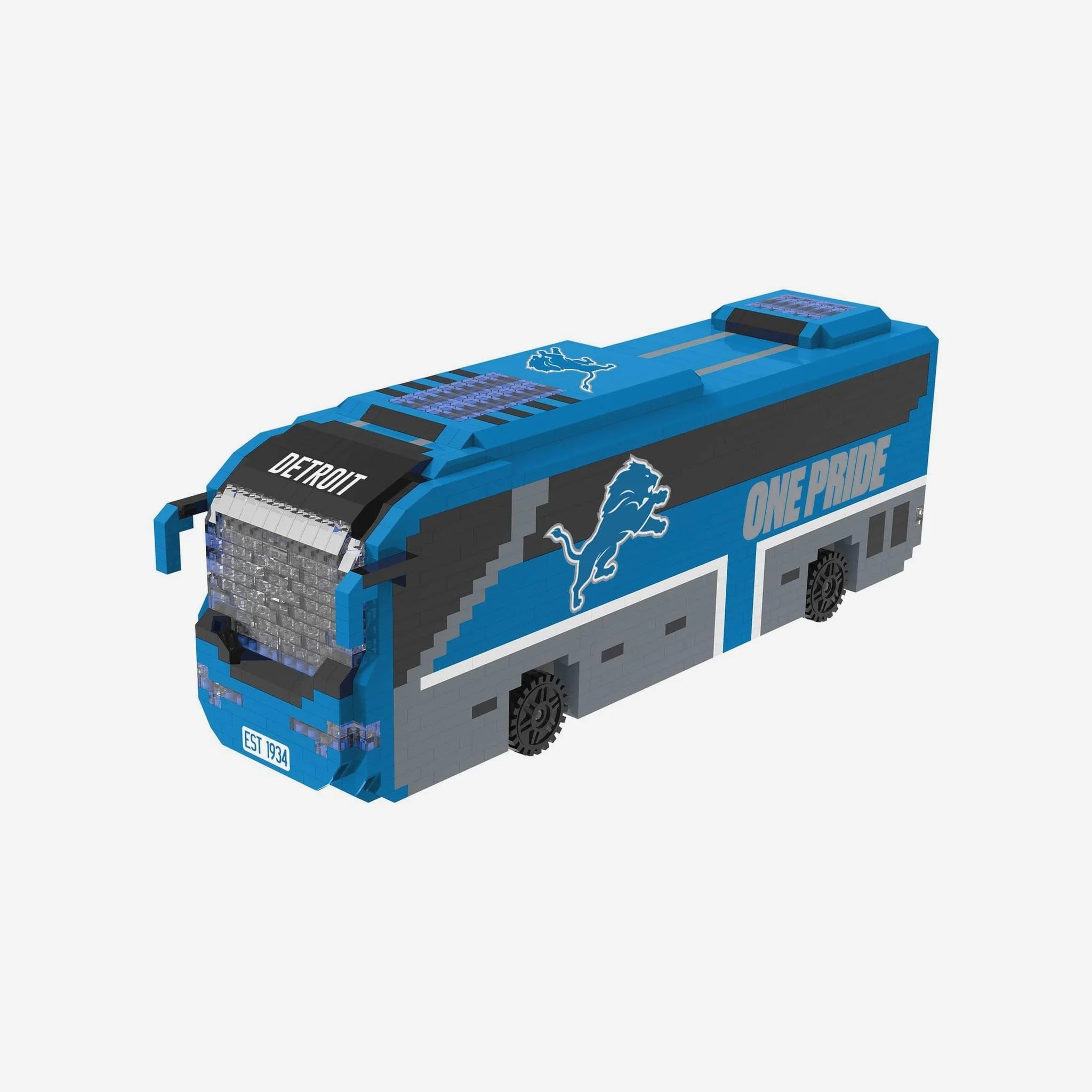 Mini Bus 3D Set Bloques Armable Foco NFL Detroit Lions - NERIAS DEPORTES