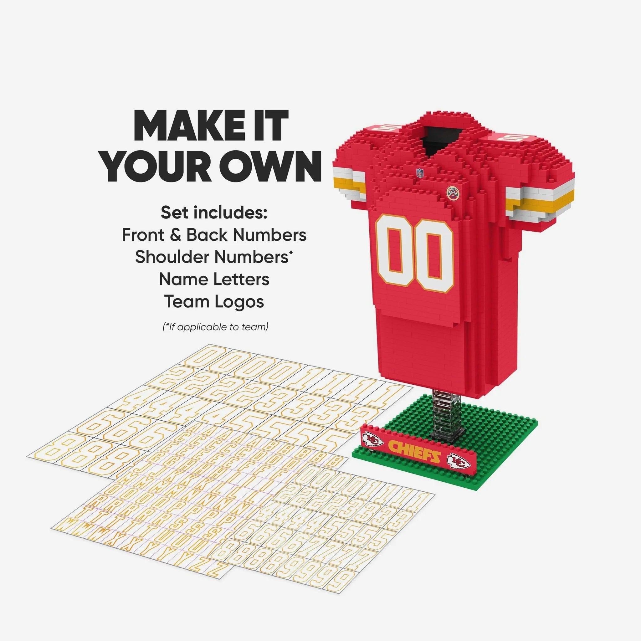 Set De Bloques Armable Mini Jersey 3D Foco NFL Chiefs