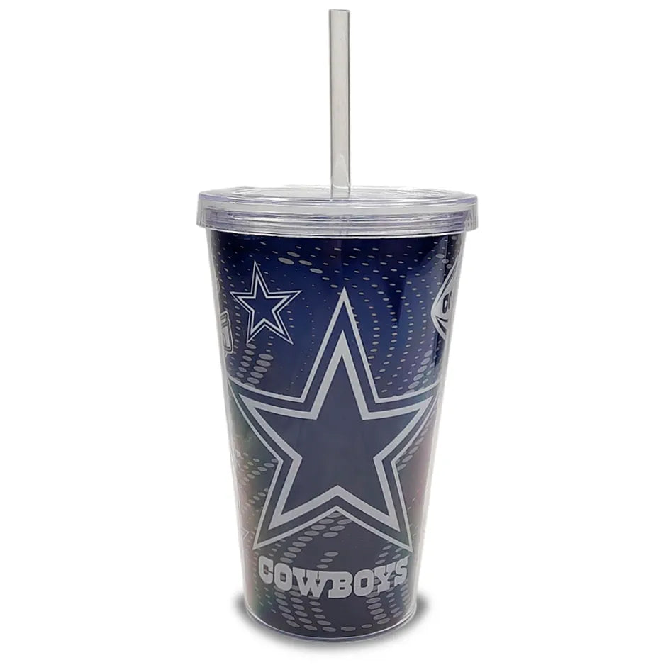 Vaso Con Popote Tumbler Pop MRL NFL Dallas Cowboys