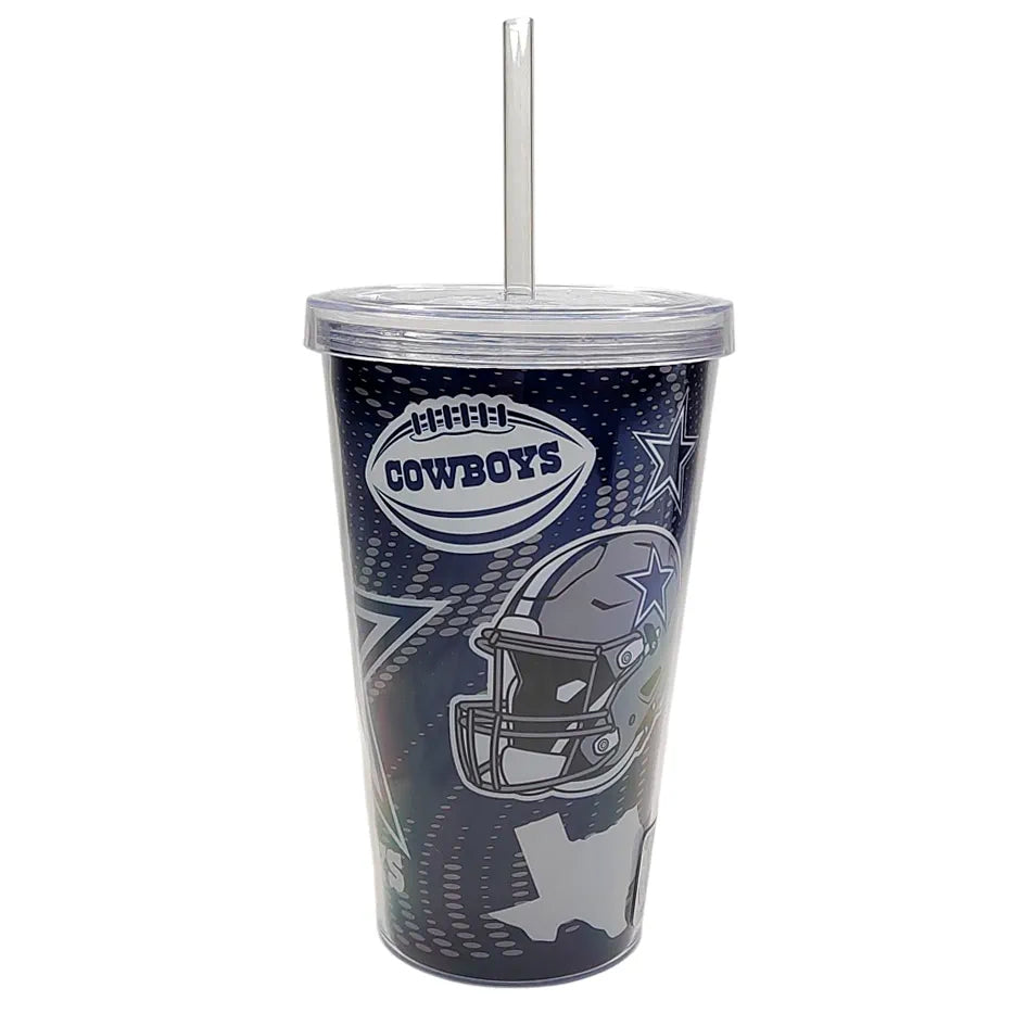 Vaso Con Popote Tumbler Pop MRL NFL Dallas Cowboys